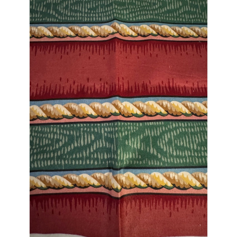 Europa vintage fabric 29"‎ x 50" Green, Red, Gold Stain Repellent